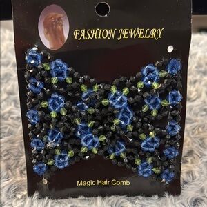 Fashion Jewelry Blue and Green Beaded Hair Comb